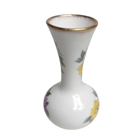 Vintage Royal Stuart Bone China Yellow/Purple Spring Flowers 4.5 Bud Vase-Eng. - Picture 6 of 12
